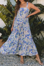 Floral Print Self-tie Straps Flowy Ruffle Dress Woman Casual Dress