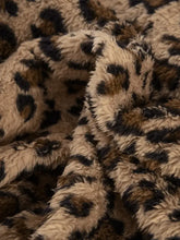 Fuzzy Leopard Long Sleeve Hooded Jacket Woman Outerwear