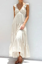 Ruffled V-Neck Tiered Dress Casual Dresses