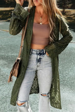 Openwork Open Front Long Sleeve Cardigan Cardigans