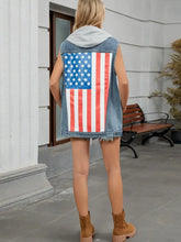 US Flag Button Up Denim Jacket Woman Denim Tops