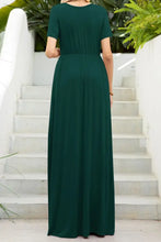 Round Neck Maxi Tee Dress with Pockets Woman Maxi Dress