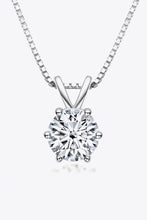 925 Sterling Silver 1 Carat Moissanite Pendant Necklace Silver One Size Necklaces