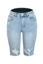 Distressed Pocketed Denim Shorts Denim Shorts