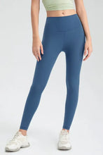 Wide Waistband Slim Fit Active Leggings Dusty Blue Woman Leggings