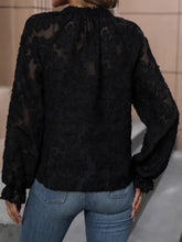 Perfee Lace Button Front Long Sleeve Top Woman Blouses