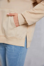 Drawstring Kangaroo Pocket Dropped Shoulder Hoodie Woman Sweatshirts