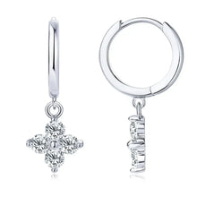 925 Sterling Silver Moissanite Hoop Drop Earrings Earrings
