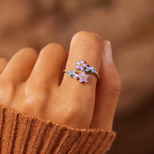 Flower Shape Inlaid Zircon 925 Sterling Silver Ring Rings