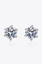 1 Carat Moissanite Rhodium-Plated Stud Earrings Silver One Size Earrings