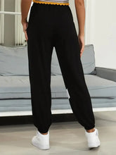 Drawstring Contrast Joggers with Pockets Woman Pants