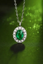 1.5 Carat Lab-Grown Emerald 925 Sterling Silver Necklace Green One Size Necklaces