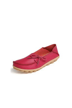 Side Tie Flat Slip-Ons Deep Rose Woman Loafers