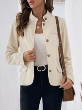 Perfee Button Up Mock Neck Jacket Woman Outerwear