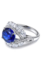 5 Carat Lab-Grown Sapphire Platinum-Plated Ring Rings