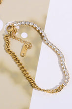Inlaid Zircon Stainless Steel Bracelet Gold One Size Necklaces