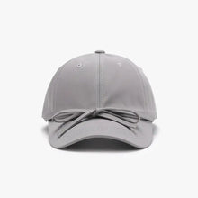 Tied Bow Cotton Baseball Cap Gray One Size Hats