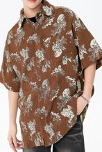 Men's Printed Oversized Button-Down Shirt Mens Tops