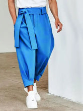 Men's Full Size Mid Rise Cropped Pants Plus Size Blue Woman Sweatpants