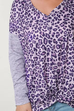 Leopard V-Neck Long Sleeve T-Shirt Woman T Shirts
