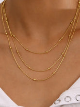 18K Gold-Plated Layered Beaded Chain Necklac Gold One Size Necklaces