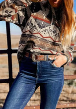 Geometric Half Button Long Sleeve Sweatshirt Woman Sweatshirts