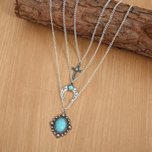 Artificial Turquoise Alloy Three-Layered Necklace Fashion Jewelry