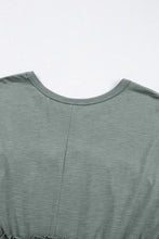 Frilled Gathered Seam Round Neck T Shirt Dress Woman Casual Dress