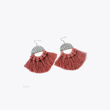 Tassel Detail Leopard Drop Earrings Watermelon pink One Size Earrings