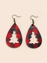 PU Leather Cutout Christmas Tree Earrings Earrings
