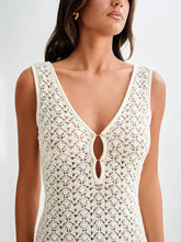 Openwork Sleeveless Maxi Dress White Woman Maxi Dress