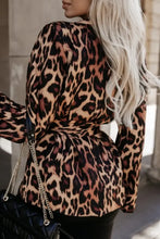 Tied Printed Collared Neck Long Sleeve Jacket Woman Outerwear