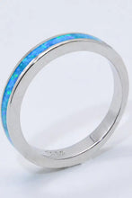925 Sterling Silver Opal Ring in Sky Blue Rings