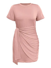 Round Neck Short Sleeve Mini Tee Dress Casual Dresses