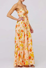 Floral Print Tie Front Tiered Maxi Dress Woman Maxi Dress