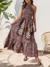 Butterfly Leopard Grecian Neck Maxi Dress Woman Maxi Dress