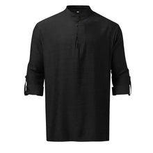 Men's Full Size Half Button Long Sleeve Shirt Plus Size Mens Tops