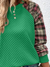 Plaid Round Neck Sweatshirt Woman Sweatshirts