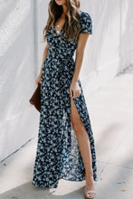 Floral Surplice Short Sleeve Dress Maxi Dresses