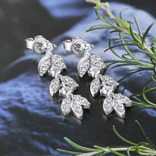 925 Sterling Silver Moissanite Leaf Earrings Earrings
