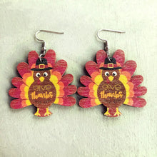 Thanksgiving Turkey Drop Earrings Style A One Size Earrings