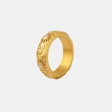 Titanium Steel Inlaid Zircon Embossed Ring Rings