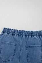 Drawstring High Waist Denim Shorts with Pockets Denim Shorts