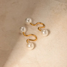 Stainless Steel Imitation Pearl Cuff Earrings Earrings