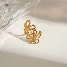 Stainless Steel Flower Ring Fashion Jewelry
