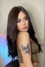 13*2" Lace Front Wigs Synthetic Long Wave 26" Heat Safe 150% Density in Brown Hair