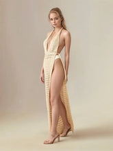 Hollow Out Halter Neck Cover-Up Dress Swimwear Cover-Ups