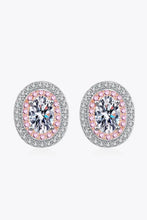 Platinum-Plated Moissanite Stud Earrings Pink White One Size Earrings