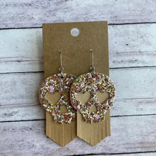 Sequin Skull Dangle PU Leather Earrings Earrings