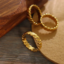 Titanium Steel Gold-Plated Ring Rings
